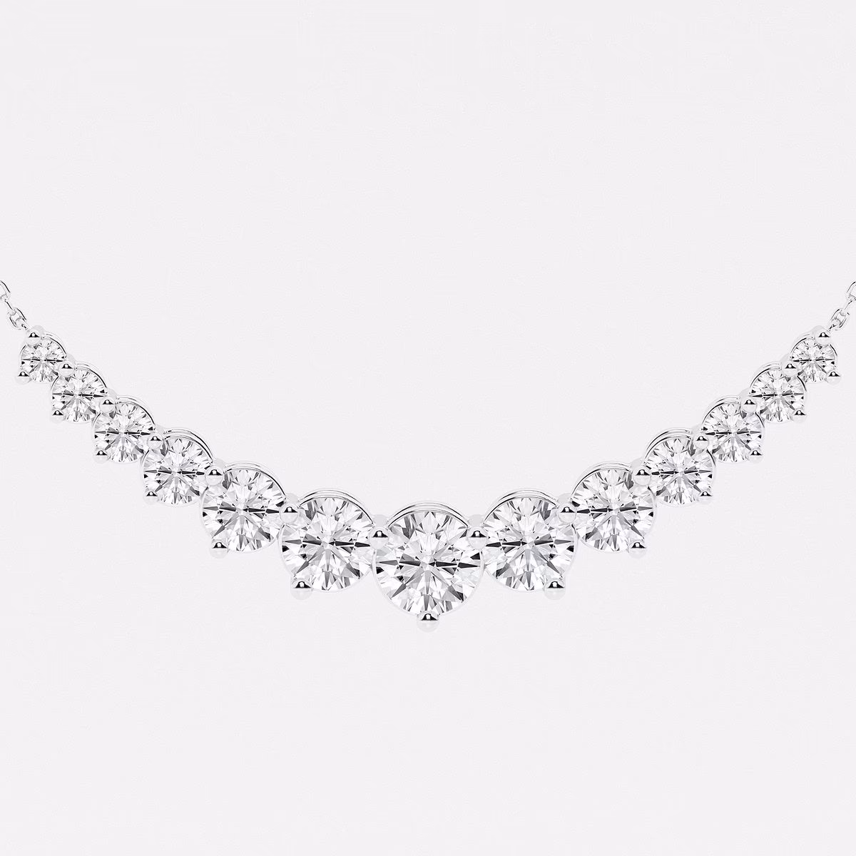 5 ctw Round Lab Grown Diamond Thirteen Stone Demi Eternity Fashion Necklace - Image 2