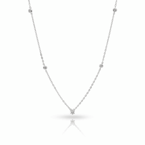 0.24 Carat Lab-Grown Round Brilliant Diamond Necklace in 18K White Gold
