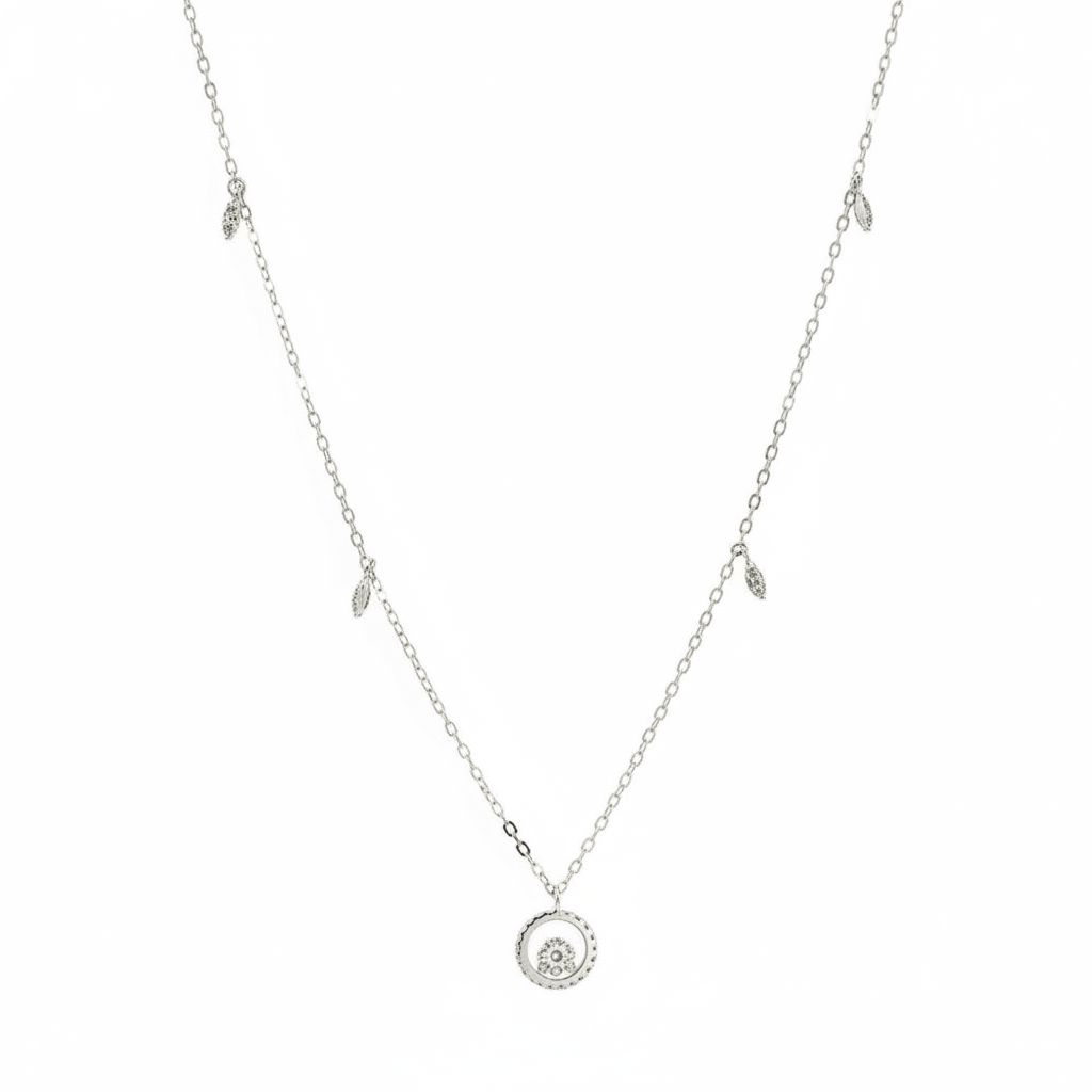 0.27 Carat Lab-Grown Round Brilliant Diamond Necklace in 18K White Gold (4)