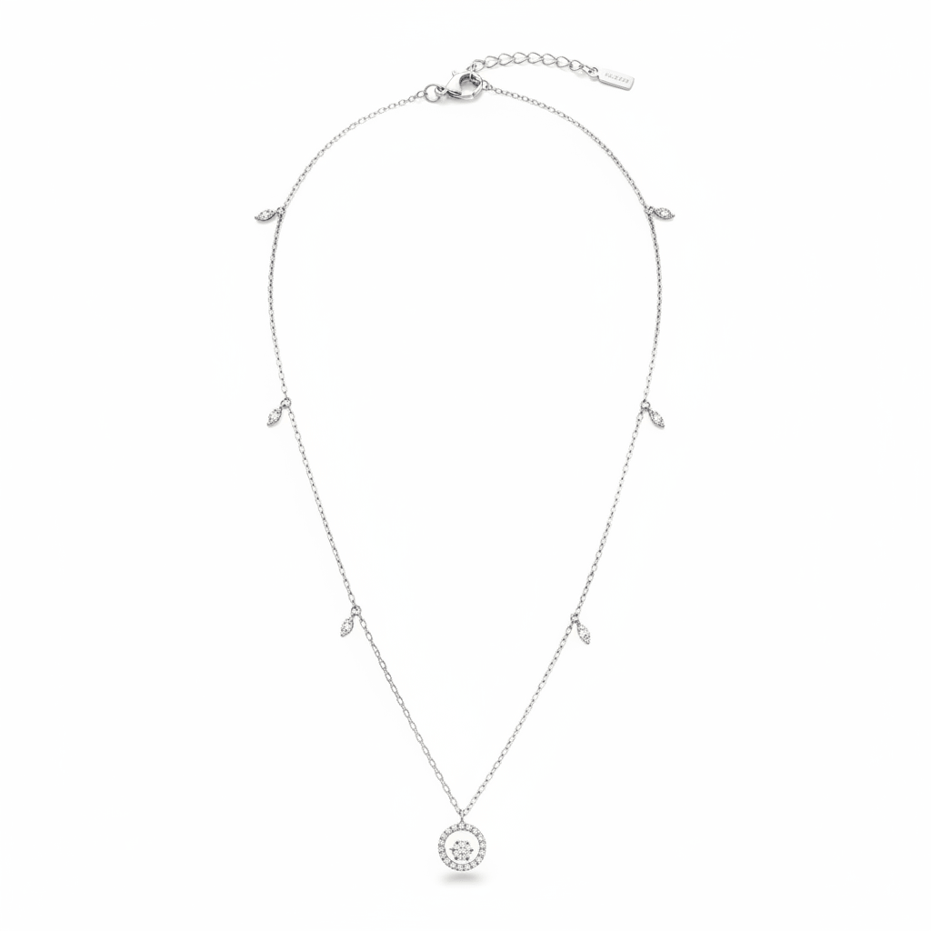 0.27 Carat Lab-Grown Round Brilliant Diamond Necklace in 18K White Gold (4)