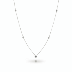 0.41 Carat Lab-Grown Round Brilliant Diamond Necklace in 18K White Gold