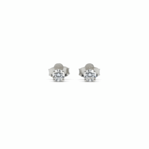 0.62 Carat Lab-Grown Round Brilliant Diamond Solitaire Earrings in 18K White Gold