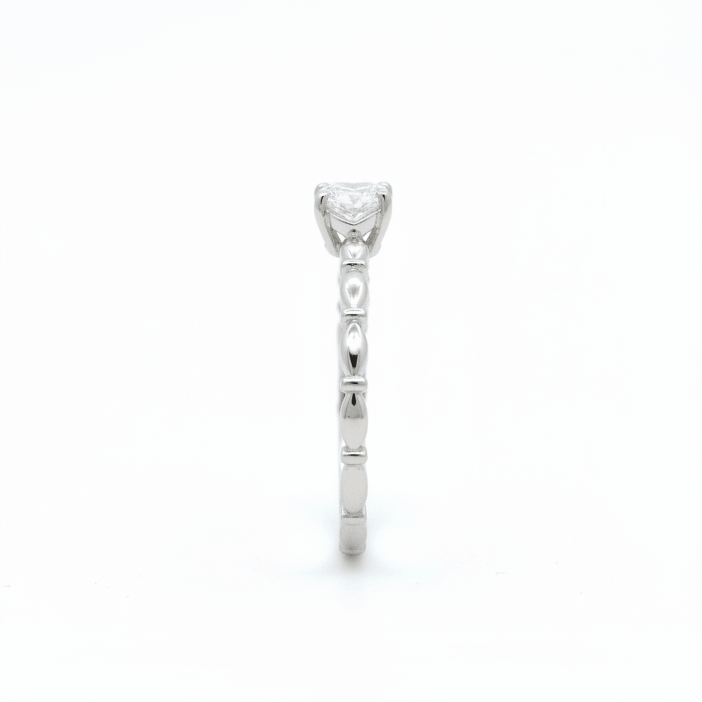 0.66 Carat Lab-Grown Heart Cut Diamond Solitaire Ring