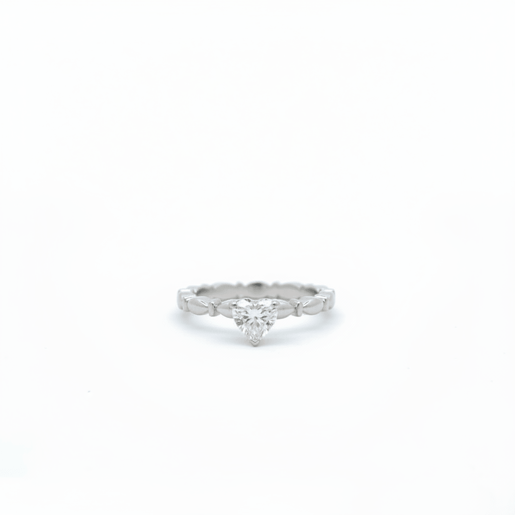 0.66 Carat Lab-Grown Heart Cut Diamond Solitaire Ring