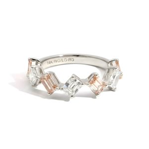 1.68 Carat Lab-Grown Emerald & Radiant Cut Diamond Ring in 14K White Gold