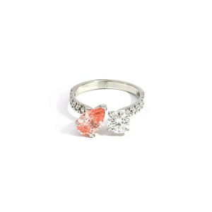 1.87 Carat Lab-Grown Pear & Round Diamond Toi et Moi Ring in 14K White Gold