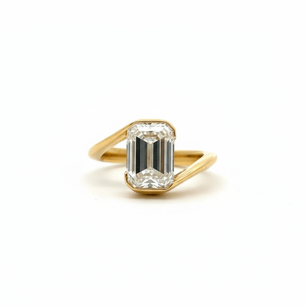 14K-YG-LG-RG-E MERALD SOLITAITE 4