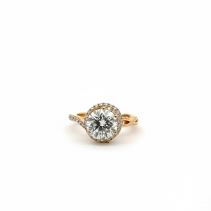 2.54 Carat Lab-Grown Round Brilliant Diamond Solitaire Ring in 14K Yellow Gold