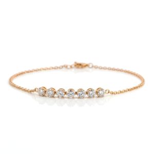 0.66 Carat Lab-Grown Round Brilliant Diamond Bracelet in 18K Rose Gold