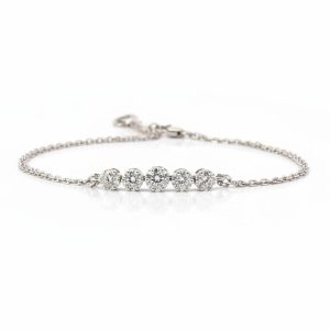 0.45 Carat Lab-Grown Round Brilliant Diamond Bracelet in 18K White Gold