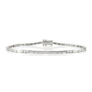 0.53 Carat Lab-Grown Round Brilliant Diamond Tennis Bracelet in 18K White Gold