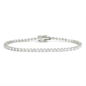 4.97 Carat Lab-Grown Round Brilliant Diamond Tennis Bracelet in 18K White Gold