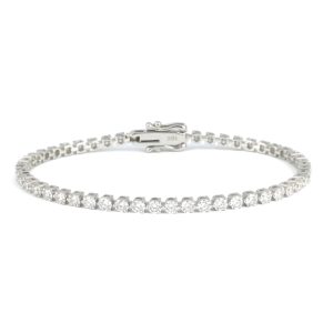 4.56 Carat Lab-Grown Round Brilliant Diamond Tennis Bracelet in 18K White Gold
