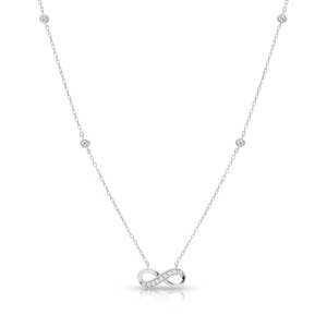 0.13 Carat Lab-Grown Round Brilliant Diamond Necklace in 18K White Gold