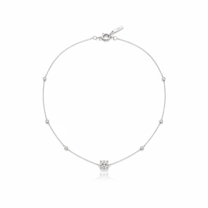 0.31 Carat Lab-Grown Round Brilliant Diamond Necklace in 18K White Gold