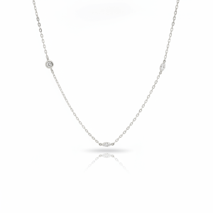 0.45 Carat Lab-Grown Round Brilliant Diamond Necklace in 18K White Gold