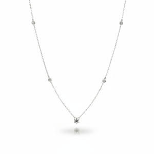 0.46 Carat Lab-Grown Round Brilliant Diamond Necklace in 18K White Gold