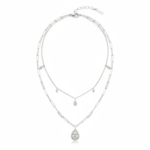 1.11 Carat Lab-Grown Round Brilliant Diamond Necklace in 18K White Gold