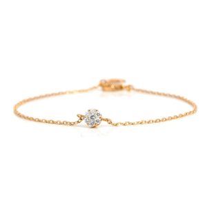 0.13 Carat Lab-Grown Round Brilliant Diamond Bracelet in 18K Yellow Gold