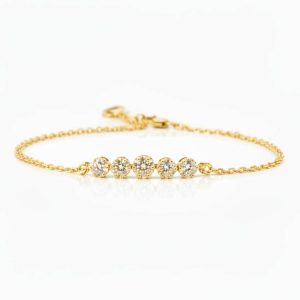 0.45 Carat Lab-Grown Round Brilliant Diamond Bracelet in 18K Yellow Gold