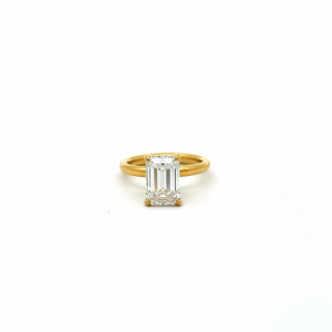 2.29 Carat Lab-Grown Radiant Cut Diamond Solitaire Ring in 18K Yellow Gold