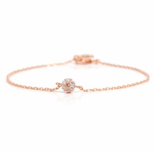0.13 Carat Lab-Grown Round Brilliant Diamond Bracelet in 18K Rose Gold