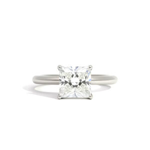 2.04 Carat Lab-Grown Princess Cut Diamond Solitaire Ring in 9K White Gold