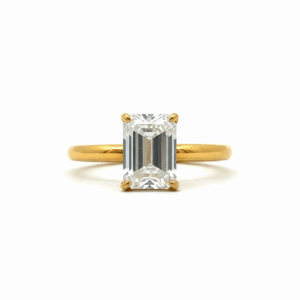 2.29 Carat Lab-Grown Radiant Cut Diamond Solitaire Ring in 18K Yellow Gold