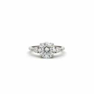 2.51 Carat Lab-Grown Round Brilliant Diamond Solitaire Ring in 14K White Gold