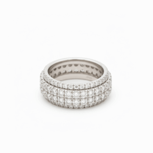 4.29 Carat Lab-Grown Round Brilliant Diamond Men’s Full Eternity Band in 9K White Gold