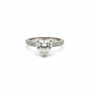 1.55 Carat Lab-Grown Heart Cut Diamond Solitaire Ring in 9K White Gold