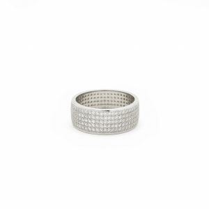 2.49 Carat Lab-Grown Round Brilliant Diamond Men’s Full Eternity Band in 9K White Gold