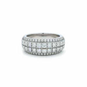 4.02 Carat Lab-Grown Round Brilliant Diamond Men’s Full Eternity Band in 9K White Gold