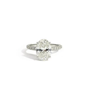 3.01 Carat Lab-Grown Oval Diamond Solitaire Ring in 9K White Gold