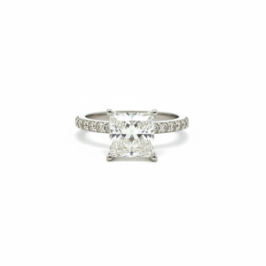 3.00 Carat Lab-Grown Princess Cut Diamond Solitaire Ring in 9K White Gold