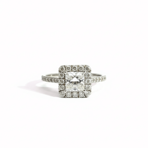1.01 Carat Lab-Grown Princess Cut Diamond Solitaire Ring in 9K White Gold
