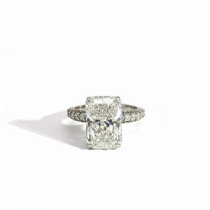 5.06 Carat Lab-Grown Radiant Cut Diamond Solitaire Ring in 9K White Gold