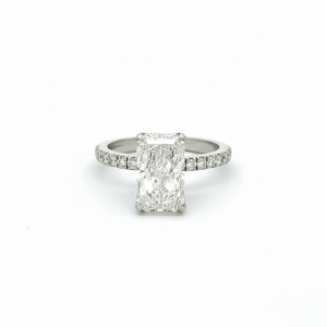 2.04 Carat Lab-Grown Radiant Cut Diamond Solitaire Ring in 9K White Gold
