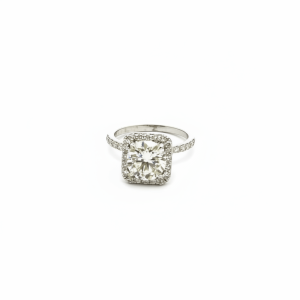 2.01 Carat Lab-Grown Round Brilliant Diamond Solitaire Ring in 9K White Gold