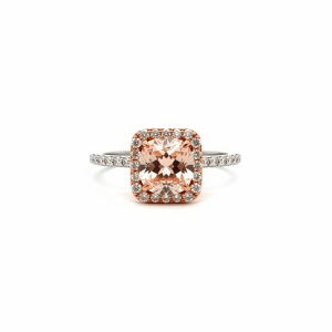 2.02 Carat Lab-Grown Pink Round Diamond Solitaire Ring in 9K White Gold