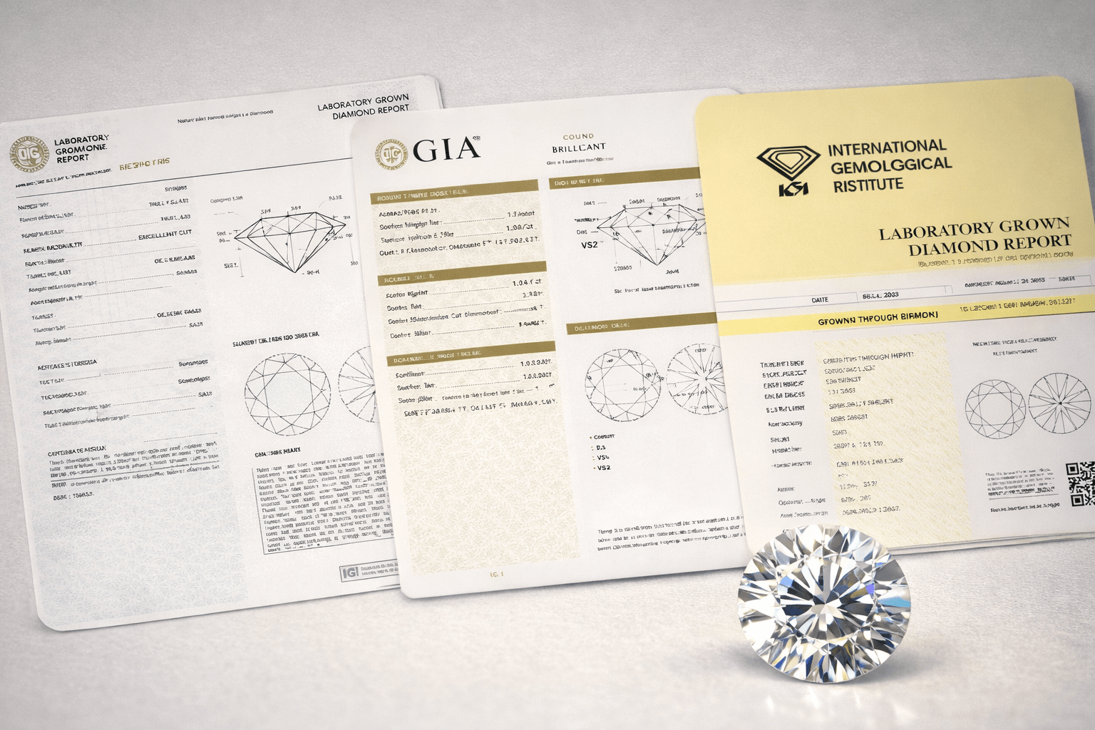 Certified lab-grown diamond engagement ring in Dubai