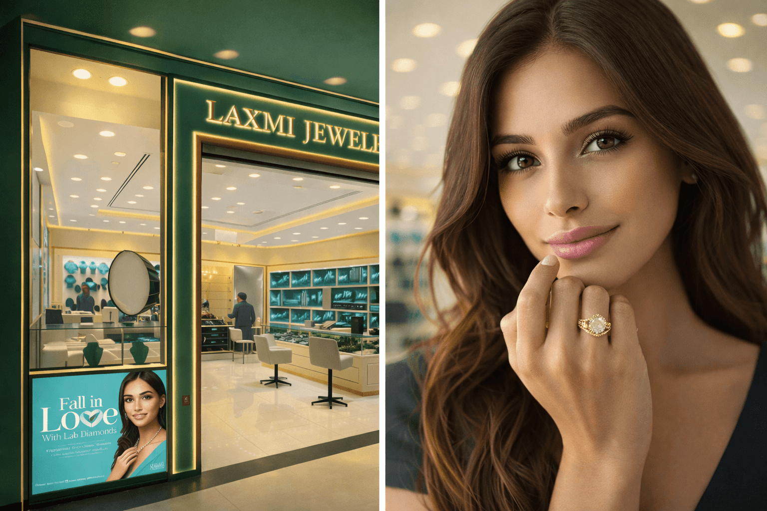 Elegant lab diamond ring representing Laxmi Jewellers' specialist expertise in Dubai