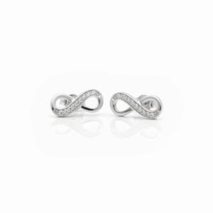 0.08 Carat Lab-Grown Round Brilliant Diamond Stud Earrings in 18K White Gold
