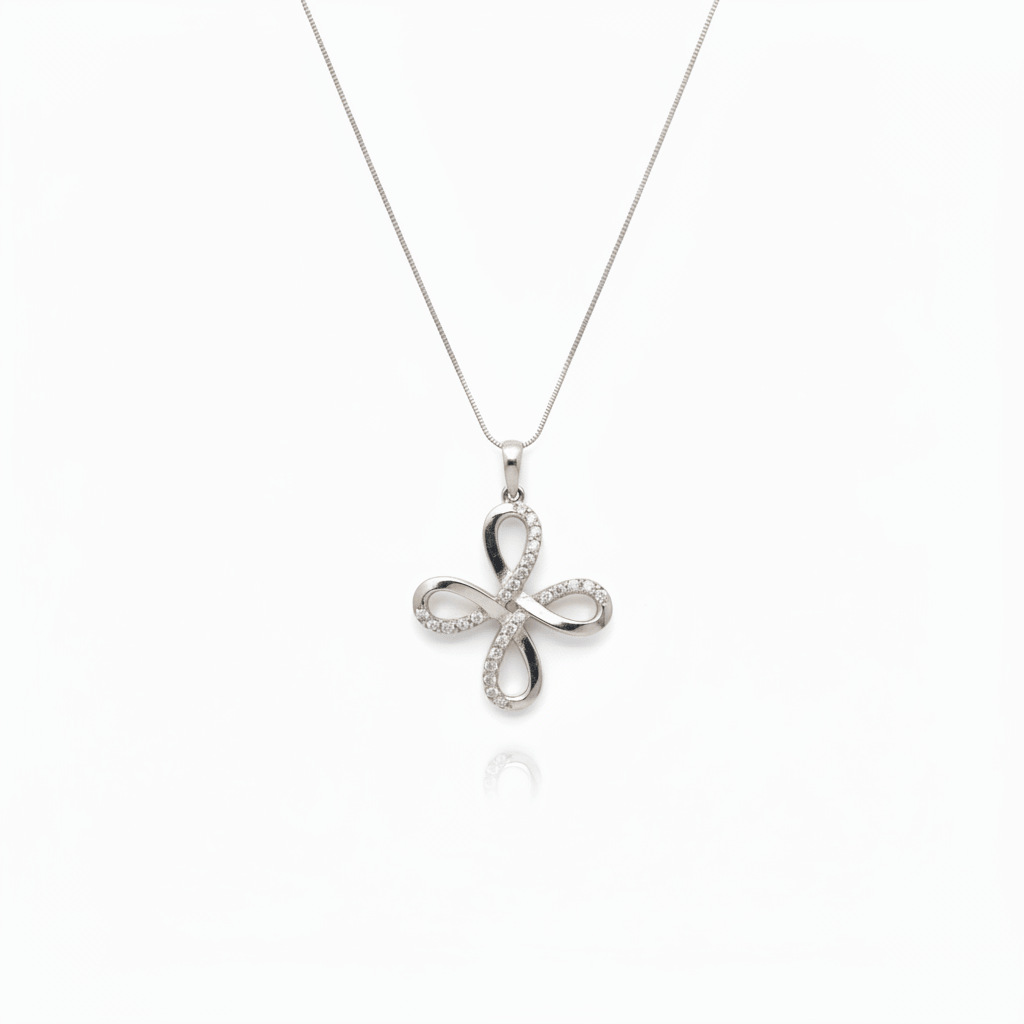 0.20 Carat Lab-Grown Round Diamond Cross Cluster Pendant in 18K White Gold (2)