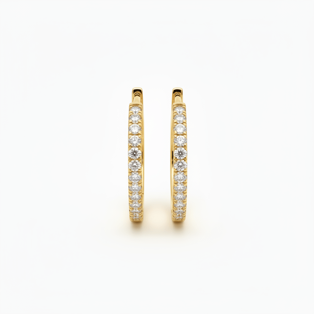 0.43 Carat Lab-Grown Round Diamond Hoop Earrings in 18K Yellow Gold (1)