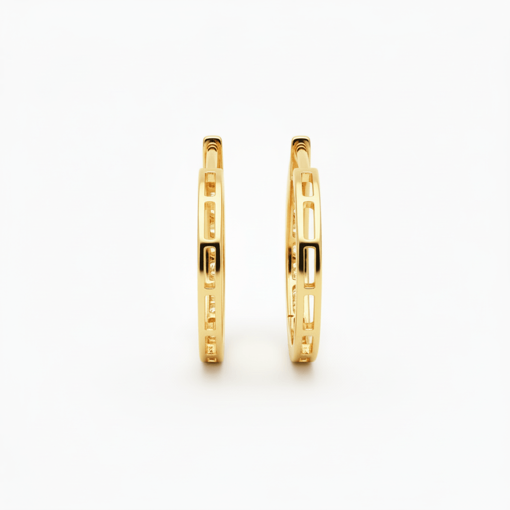 0.43 Carat Lab-Grown Round Diamond Hoop Earrings in 18K Yellow Gold (1)
