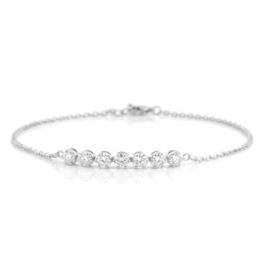 0.61 Carat Lab-Grown Round Brilliant Diamond Chain Bracelet (1)