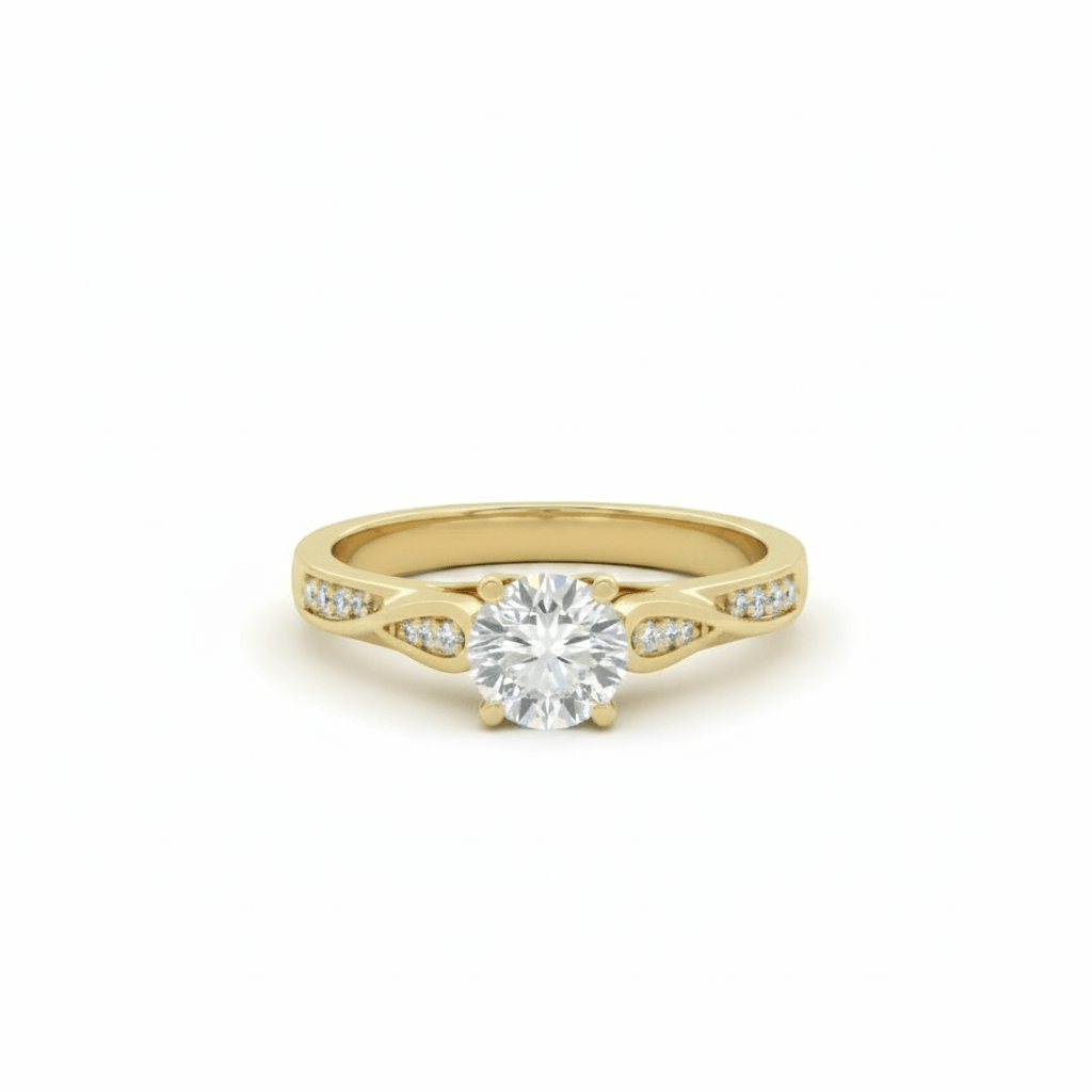 0.89 Carat Lab-Grown Round Brilliant Diamond Solitaire Ring in 14K Yellow Gold (1)