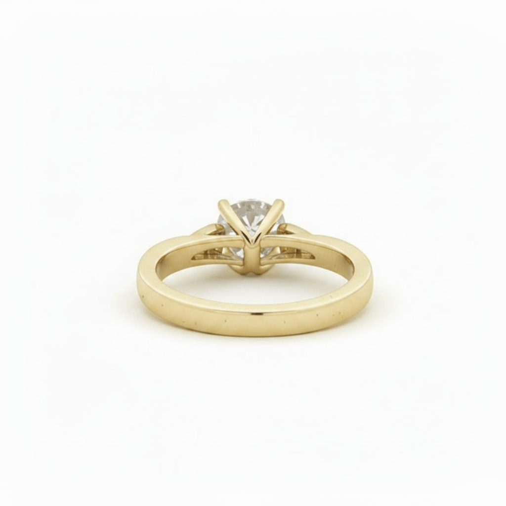 0.89 Carat Lab-Grown Round Brilliant Diamond Solitaire Ring in 14K Yellow Gold (1)