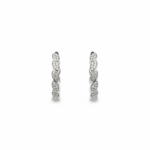 1.64 Carat Lab-Grown Round Brilliant Diamond Huggie Earrings in 14K White Gold